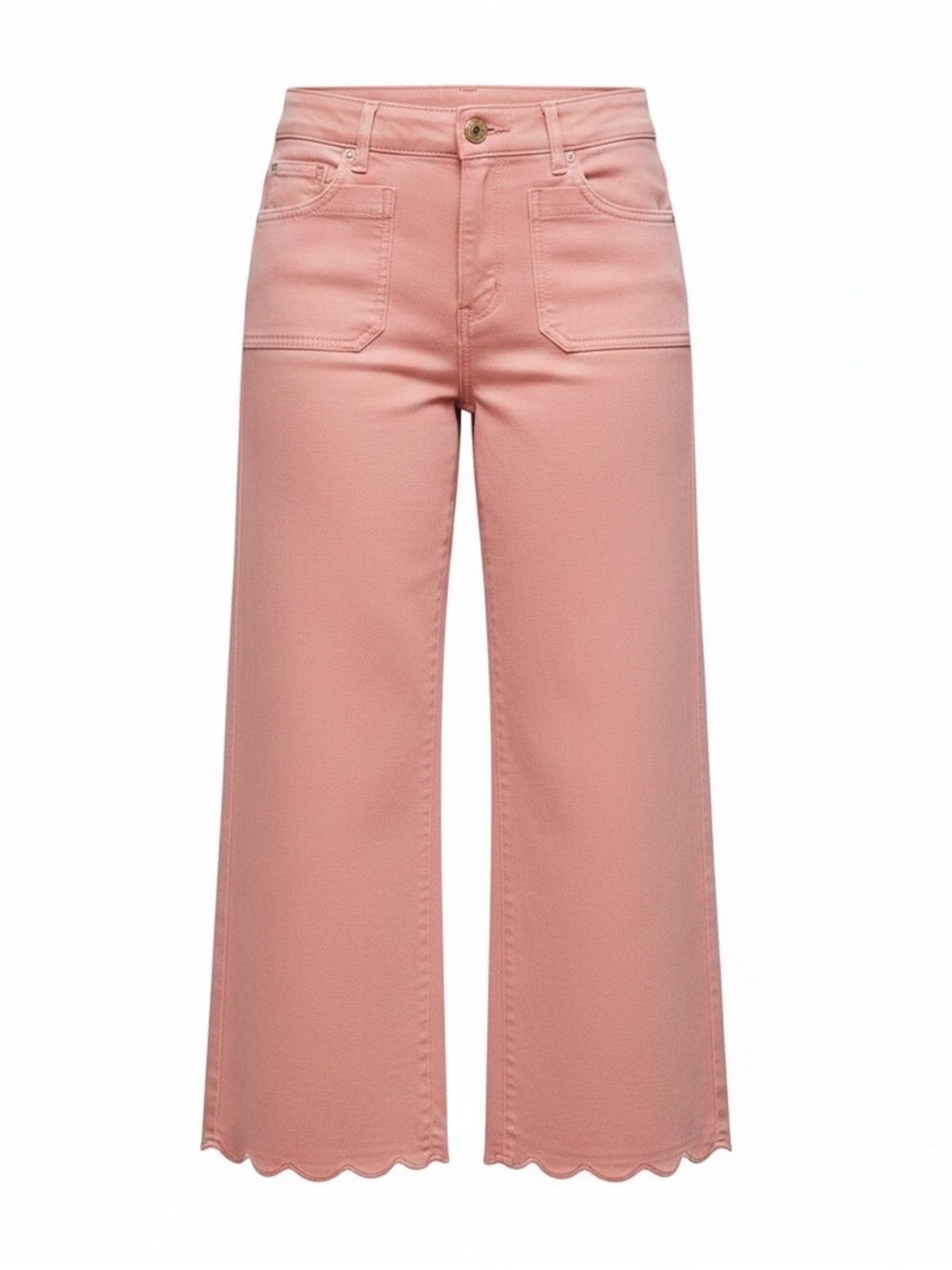 Nwt LOFT Outlet Palmer Wide Leg Crop Pants with Scallop Hem